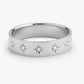 0.11CTW Round Cut Natural Diamond Thick Star Wedding Band  customdiamjewel 10 KT Solid Gold White Gold VVS-EF