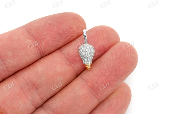 0.50CTW Light Bulb Diamond White Gold Pendant customdiamjewel