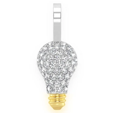 0.50CTW Light Bulb Diamond White Gold Pendant customdiamjewel