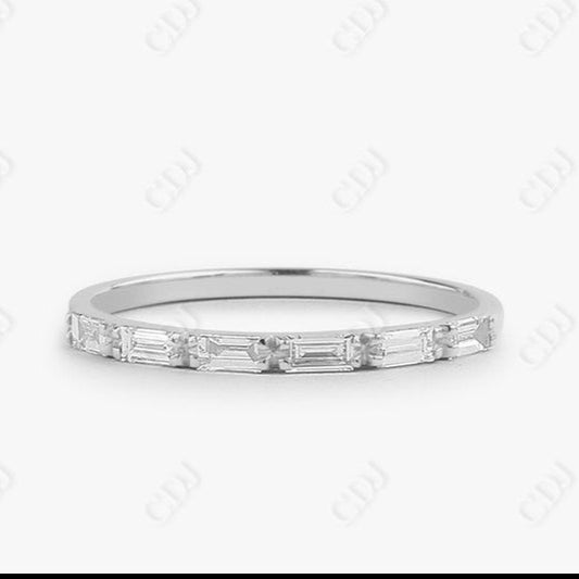 0.32CTW Lab Grown Baguette Diamond Wedding Band  customdiamjewel 10KT White Gold VVS-EF