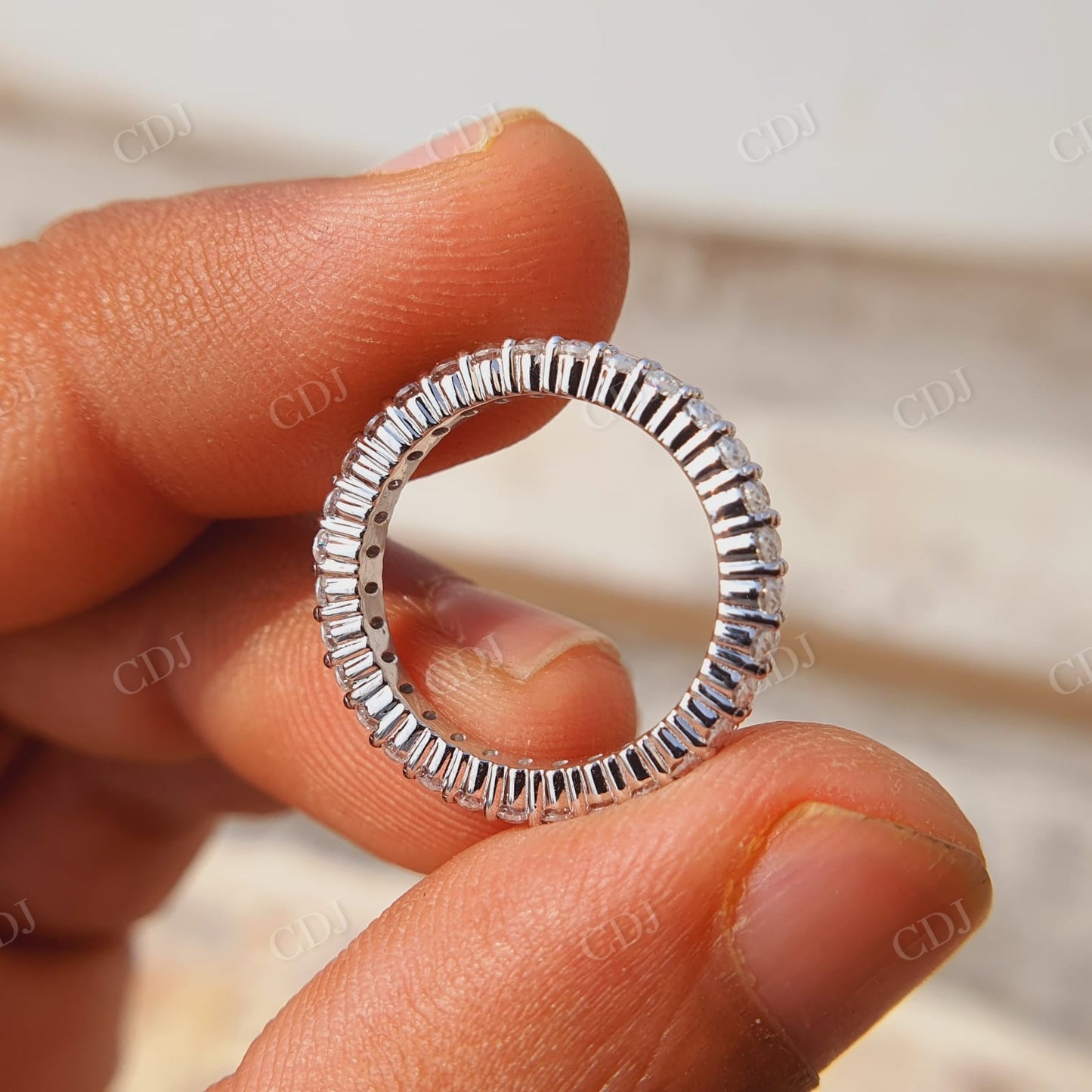 Oval Diamond Full Eternity Band, Moissanite Oval Shape Diamond Wedding Band  customdiamjewel   
