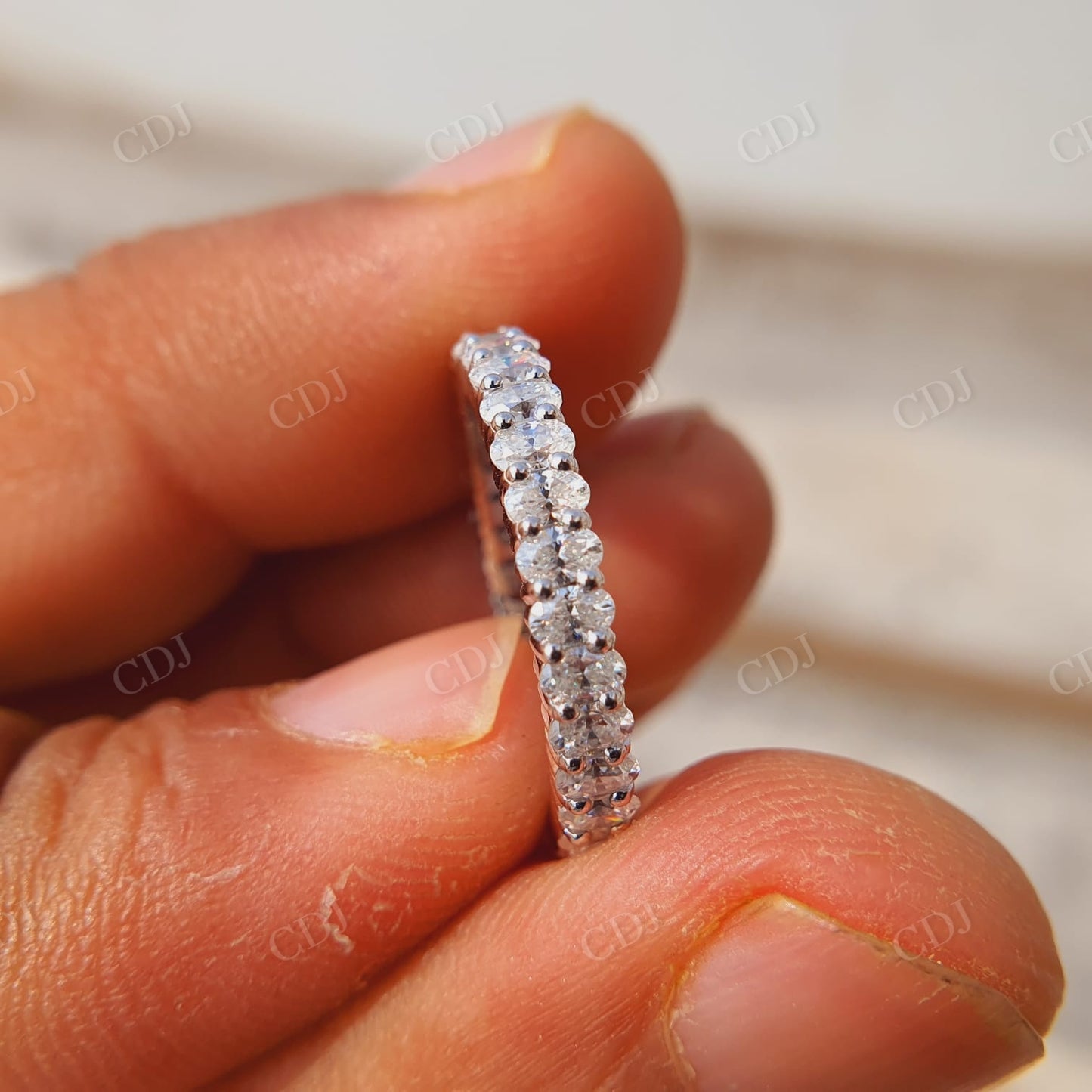 Oval Diamond Full Eternity Band, Moissanite Oval Shape Diamond Wedding Band  customdiamjewel   