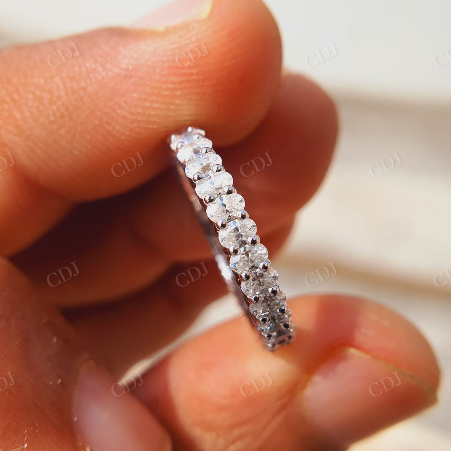 Oval Diamond Full Eternity Band, Moissanite Oval Shape Diamond Wedding Band  customdiamjewel   