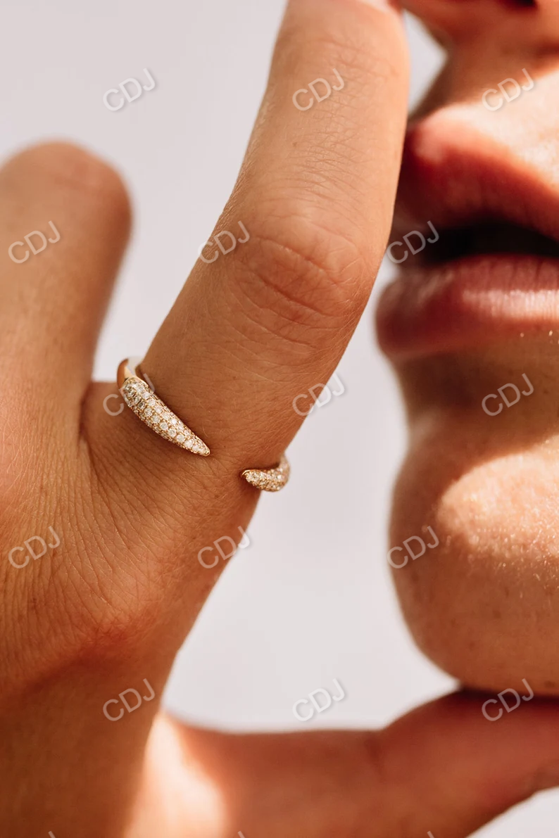 Stackable Open Claw Micro Pave Diamond Ring  customdiamjewel   
