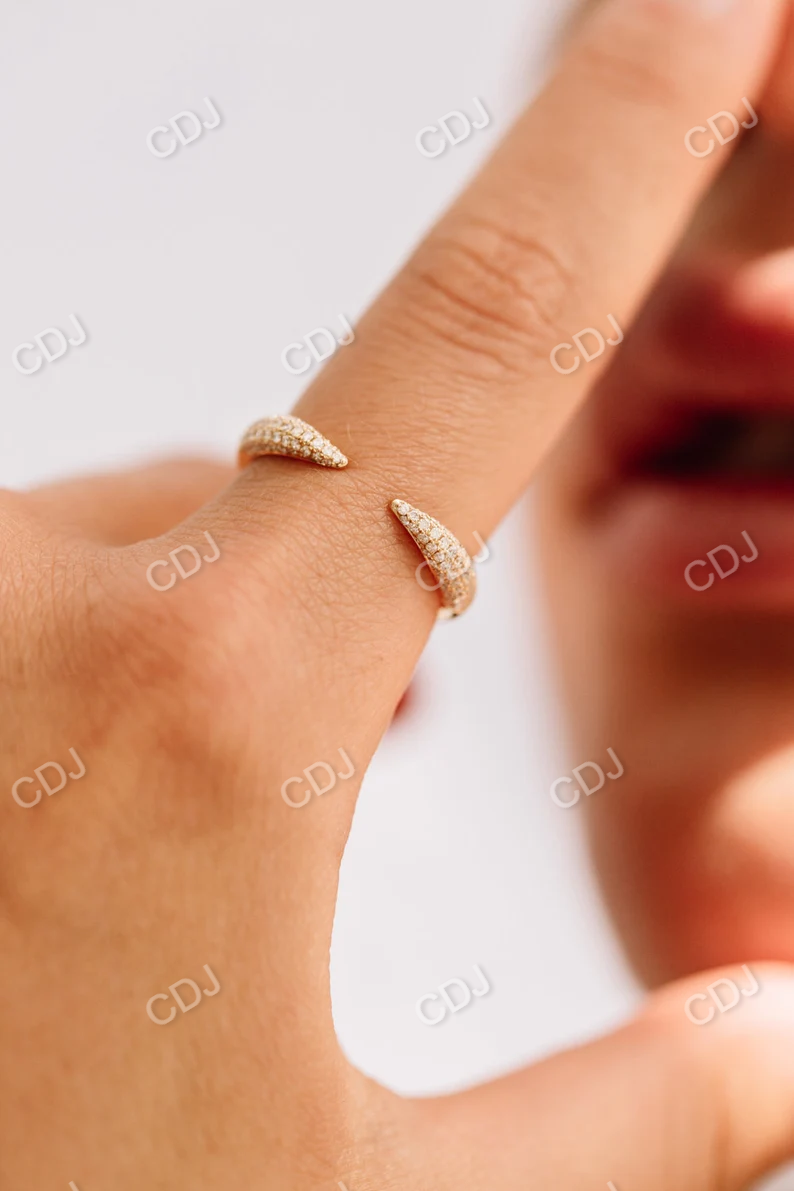 Stackable Open Claw Micro Pave Diamond Ring  customdiamjewel   