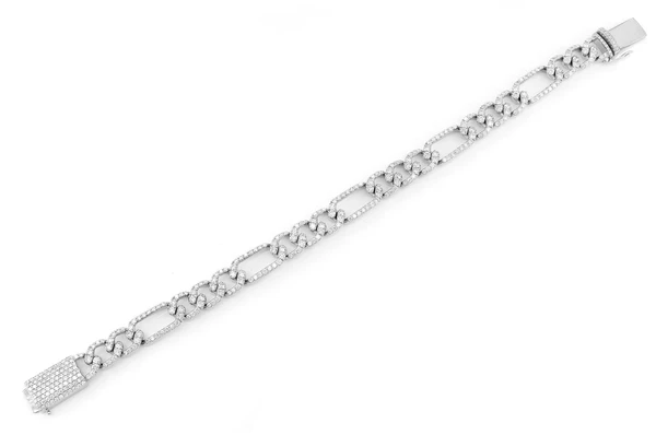 3.50CTW Figaro Link Diamond Bracelet  customdiamjewel   