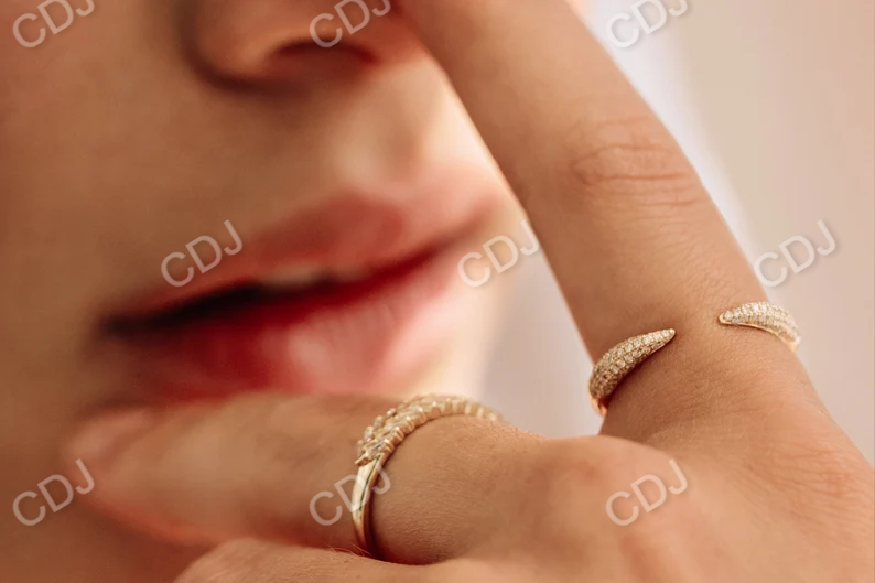 Stackable Open Claw Micro Pave Diamond Ring  customdiamjewel   
