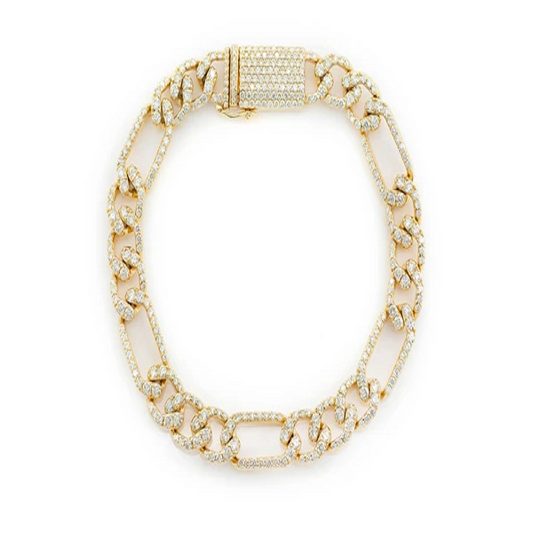 3.50CTW Figaro Link Diamond Bracelet  customdiamjewel   