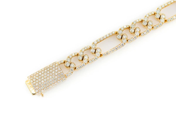 3.50CTW Figaro Link Diamond Bracelet  customdiamjewel   