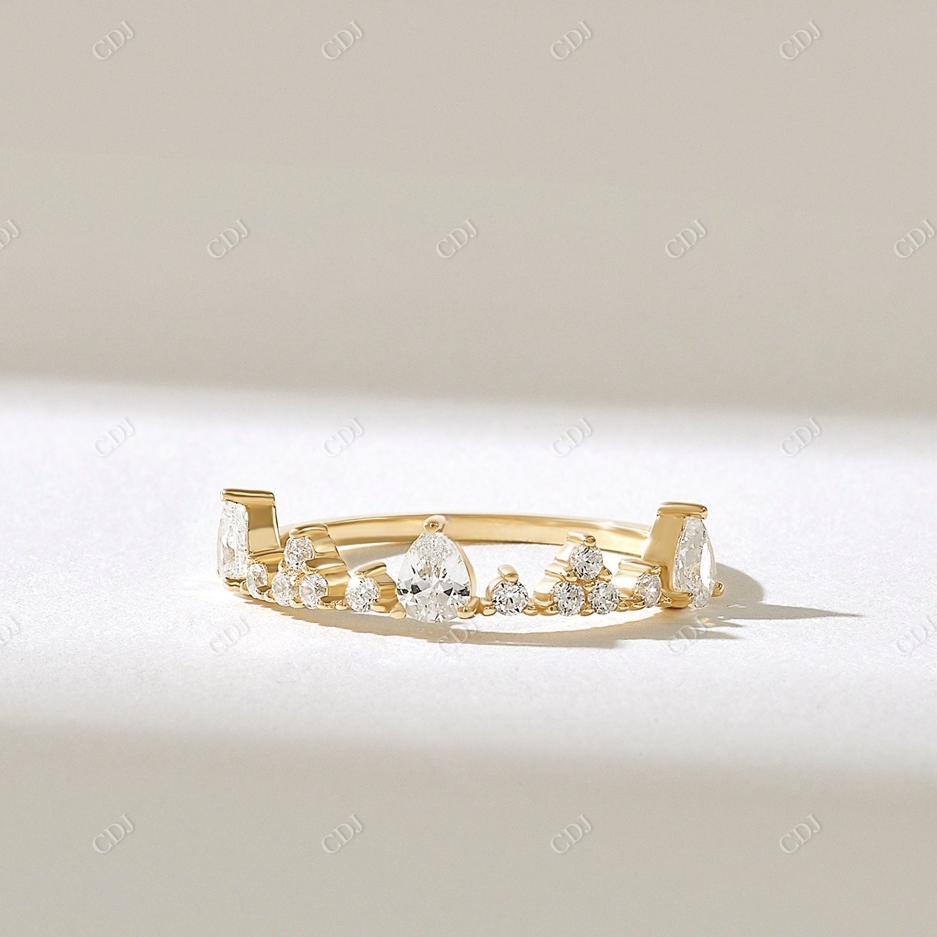 0.49CTW Round Diamond Crown Stackable Ring  customdiamjewel 10KT Yellow Gold VVS-EF