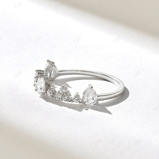 0.49CTW Round Diamond Crown Stackable Ring  customdiamjewel 10KT White Gold VVS-EF