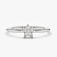0.05CTW Star Shaped Lab Grown Diamond Engagement Ring  customdiamjewel Sterling Silver White Gold VVS-EF