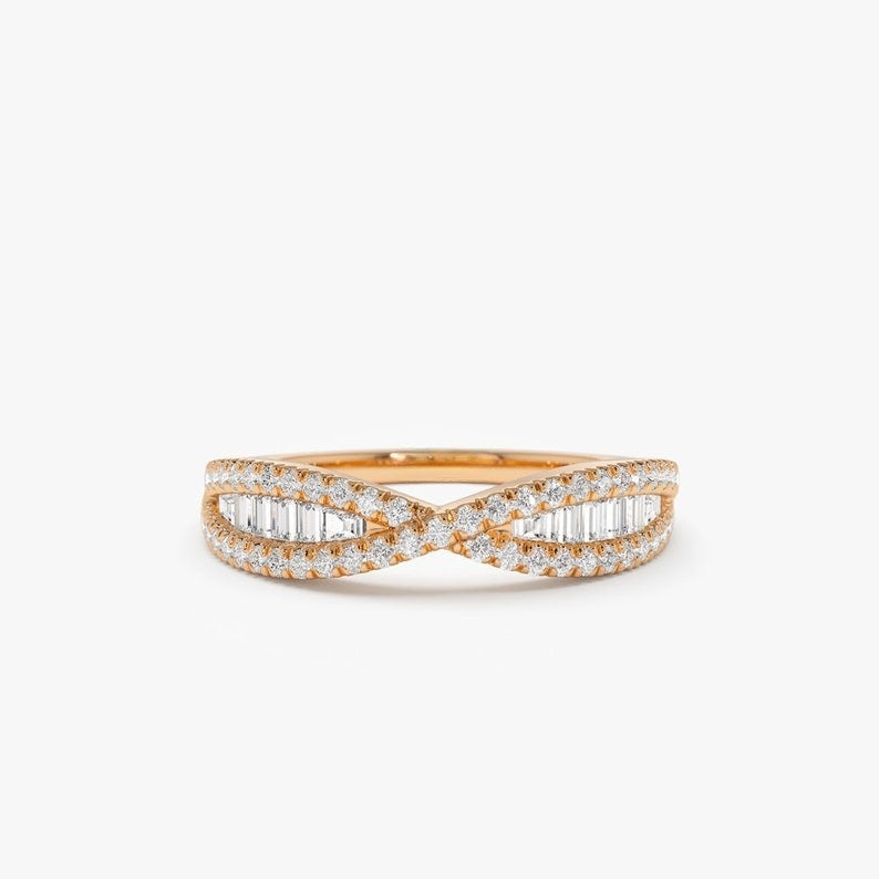 0.40CTW Antique Shape Solid Gold Women's Engagement Ring  customdiamjewel 10 KT Solid Gold Rose Gold VVS-EF