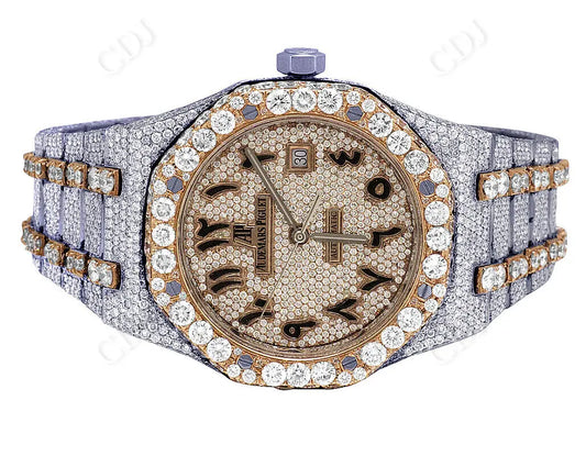 Men's Rose White AP Arabic Numerical Diamond Watch customdiamjewel