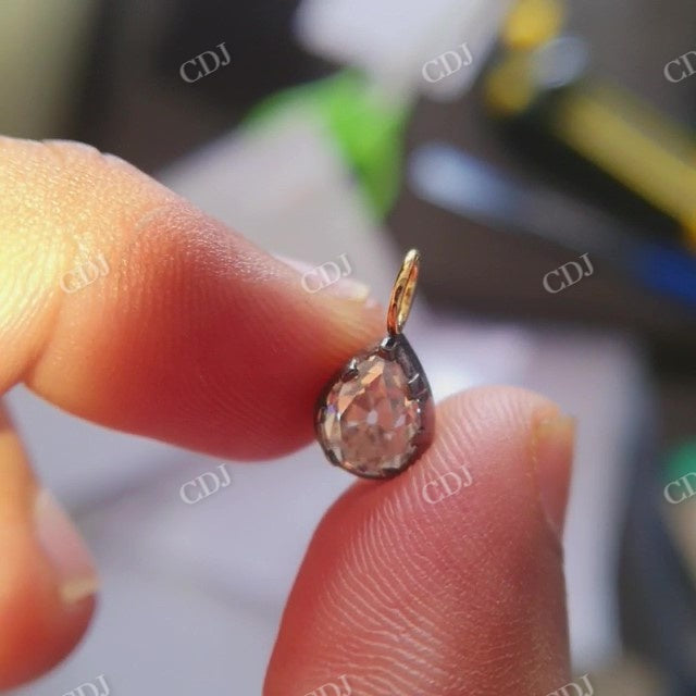 Georgian 8.5x6.5mm Pear Cut Moissanite Pendant  customdiamjewel   