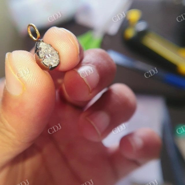 Georgian 8.5x6.5mm Pear Cut Moissanite Pendant  customdiamjewel   