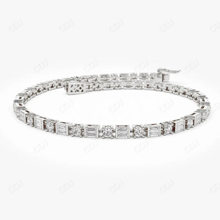 2.40CTW Moissanite Round Tennis Diamond Bracelet  customdiamjewel Sterling Silver White Gold VVS-EF