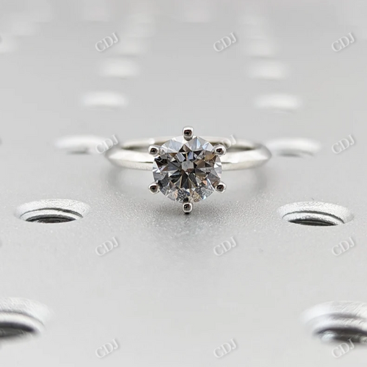 1CT Round Cut Moissanite Solitaire Engagement Ring  customdiamjewel 10KT White Gold VVS-EF