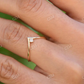 Single Diamond V Shaped Curved Wedding Band  customdiamjewel   