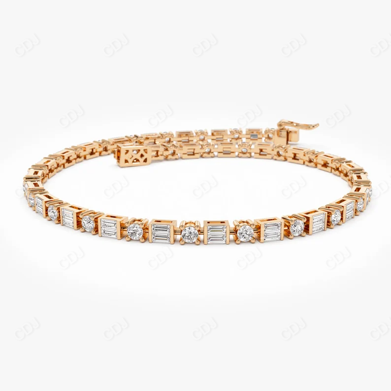 2.40CTW Moissanite Round Tennis Diamond Bracelet  customdiamjewel Sterling Silver Rose Gold VVS-EF