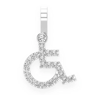 Wheelchair Symbol Round Diamond Hip Hop Pendant  customdiamjewel   