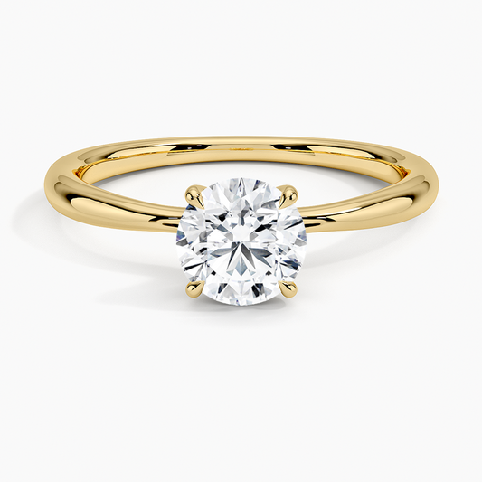 2 CT Round Cut Lab Grown Solitaire Engagement Ring  customdiamjewel Sterling Silver Yellow Gold VVS-EF