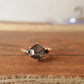 Hexagon Moissanite Salt And Pepper Side Stone Round Cut Engagement Ring  customdiamjewel   