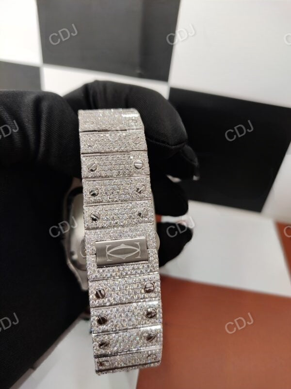 Moissanite studded Iced Out Cartier Watch customdiamjewel