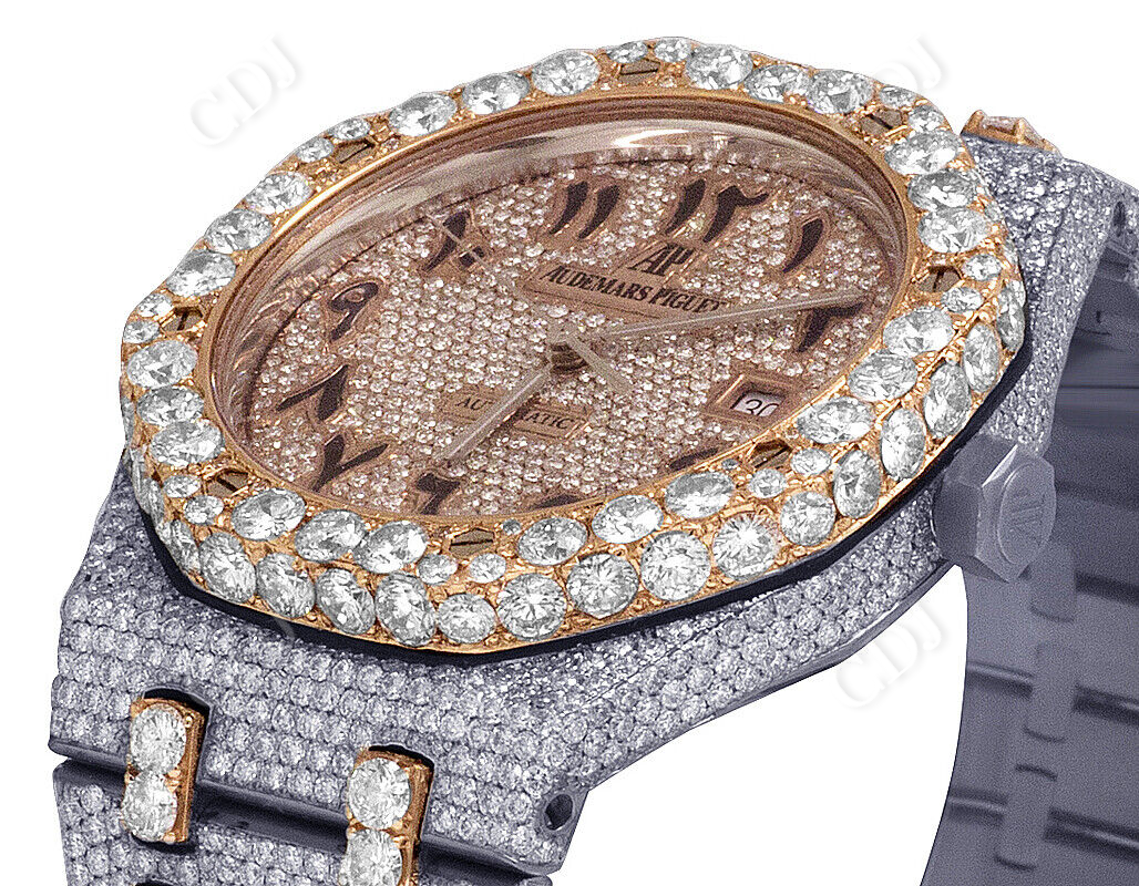 Men's 18K Rose Gold AP Diamond Watch (36.85 CTW)  customdiamjewel   