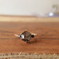 Hexagon Moissanite Salt And Pepper Side Stone Round Cut Engagement Ring  customdiamjewel   
