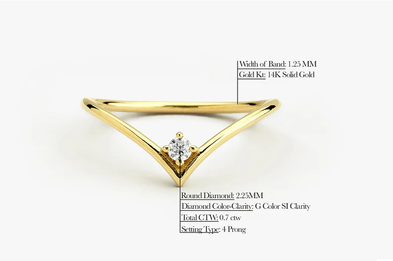 0.07CTW Chevron Lab Grown Diamond V Shape Wedding Band  customdiamjewel   