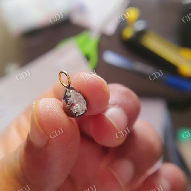 Georgian 8.5x6.5mm Pear Cut Moissanite Pendant  customdiamjewel   
