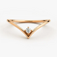 Single Diamond V Shaped Curved Wedding Band  customdiamjewel 10KT Rose Gold VVS-EF