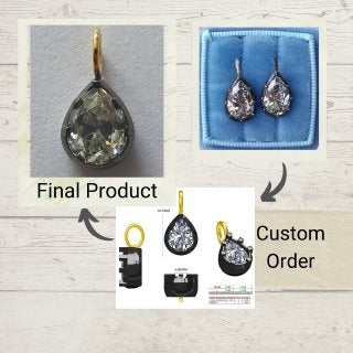 Georgian 8.5x6.5mm Pear Cut Moissanite Pendant  customdiamjewel   