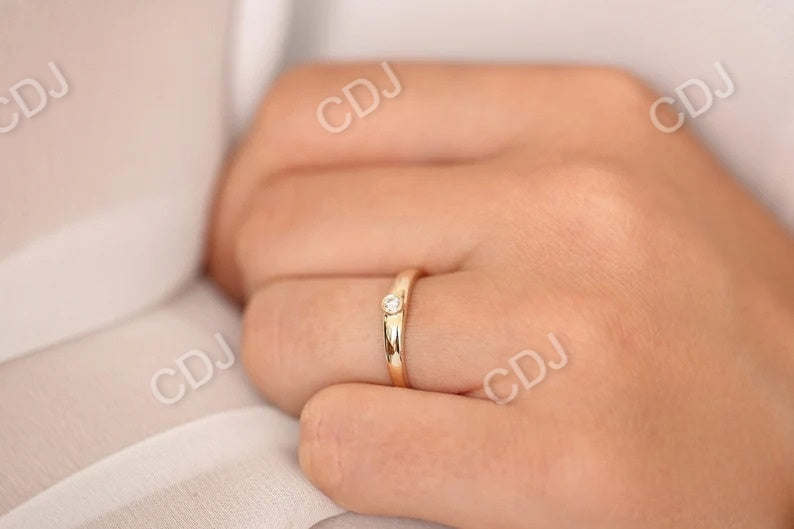 0.07CTW Bezel Setting Lab Grown Diamond Solitaire Ring  customdiamjewel   