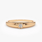 14k Dome Bezel Setting Diamond Solitaire Wedding Ring  customdiamjewel 10 KT Solid Gold Rose Gold VVS-EF