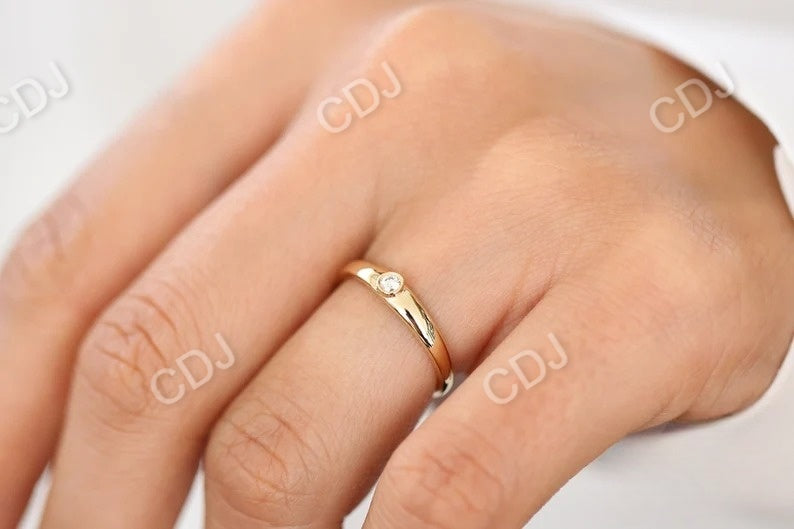 0.07CTW Bezel Setting Lab Grown Diamond Solitaire Ring  customdiamjewel   