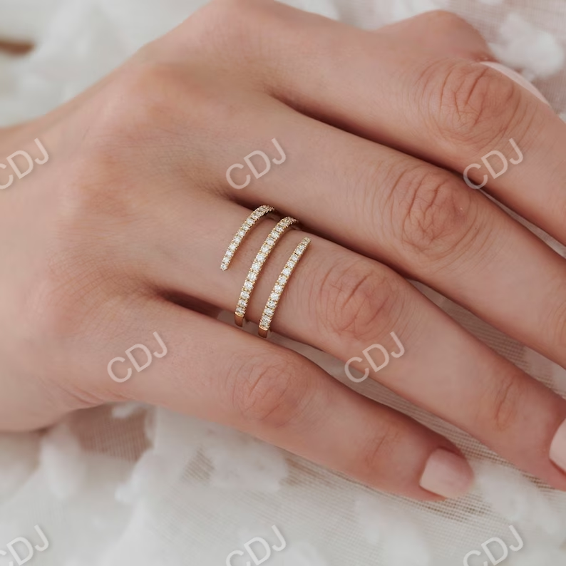14k Gold Natural Diamond Spiral Wedding Ring  customdiamjewel   