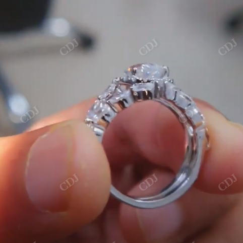 Unique Pear Cut Moissanite Wedding Bridal Set Ring, Antique V Shape Curve Wedding Band  customdiamjewel   