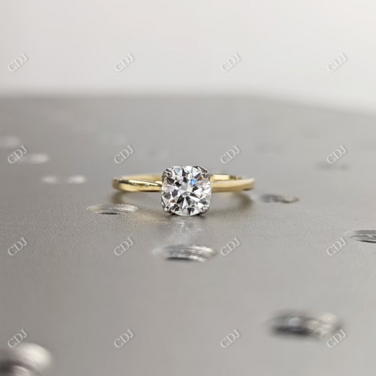 1.0CT Round Moissanite Tulip Solitaire Engagement Ring  customdiamjewel 10KT Yellow Gold VVS-EF