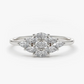 0.35CTW Marquise Lab Grown Diamond Cluster Ring  customdiamjewel Sterling Silver White Gold VVS-EF