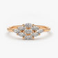 0.35CTW Marquise Lab Grown Diamond Cluster Ring  customdiamjewel Sterling Silver Rose Gold VVS-EF