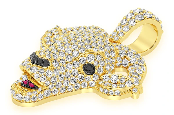 Goat Head Diamond Iced Out Gold Pendant customdiamjewel