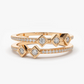14K Gold Double Stacked Micro Pave Wedding Ring  customdiamjewel 10 KT Solid Gold Rose Gold VVS-EF