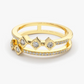 14K Gold Double Stacked Micro Pave Wedding Ring  customdiamjewel   