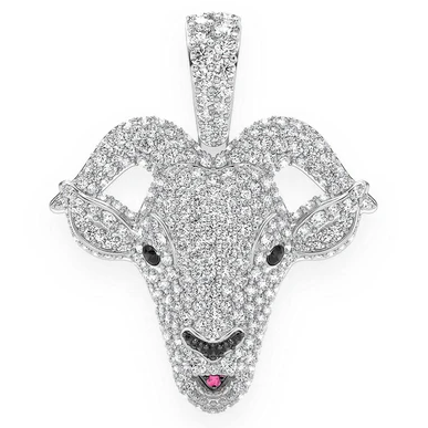 Goat Head Diamond Iced Out Gold Pendant customdiamjewel