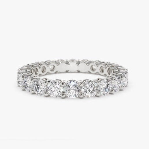2.25CTW Round Cut Natural Diamond Solid Gold Wedding Band  customdiamjewel 10 KT Solid Gold White Gold VVS-EF