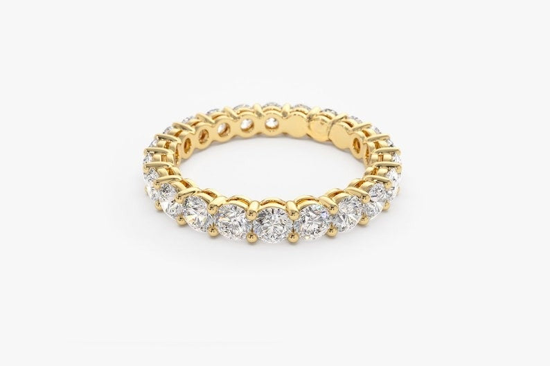 2.25CTW Round Cut Natural Diamond Solid Gold Wedding Band  customdiamjewel   