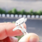 Unique Pear Cut Moissanite Engagement Ring, V shape Wedding Band  customdiamjewel   