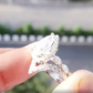 Unique Pear Cut Moissanite Engagement Ring, V shape Wedding Band  customdiamjewel   